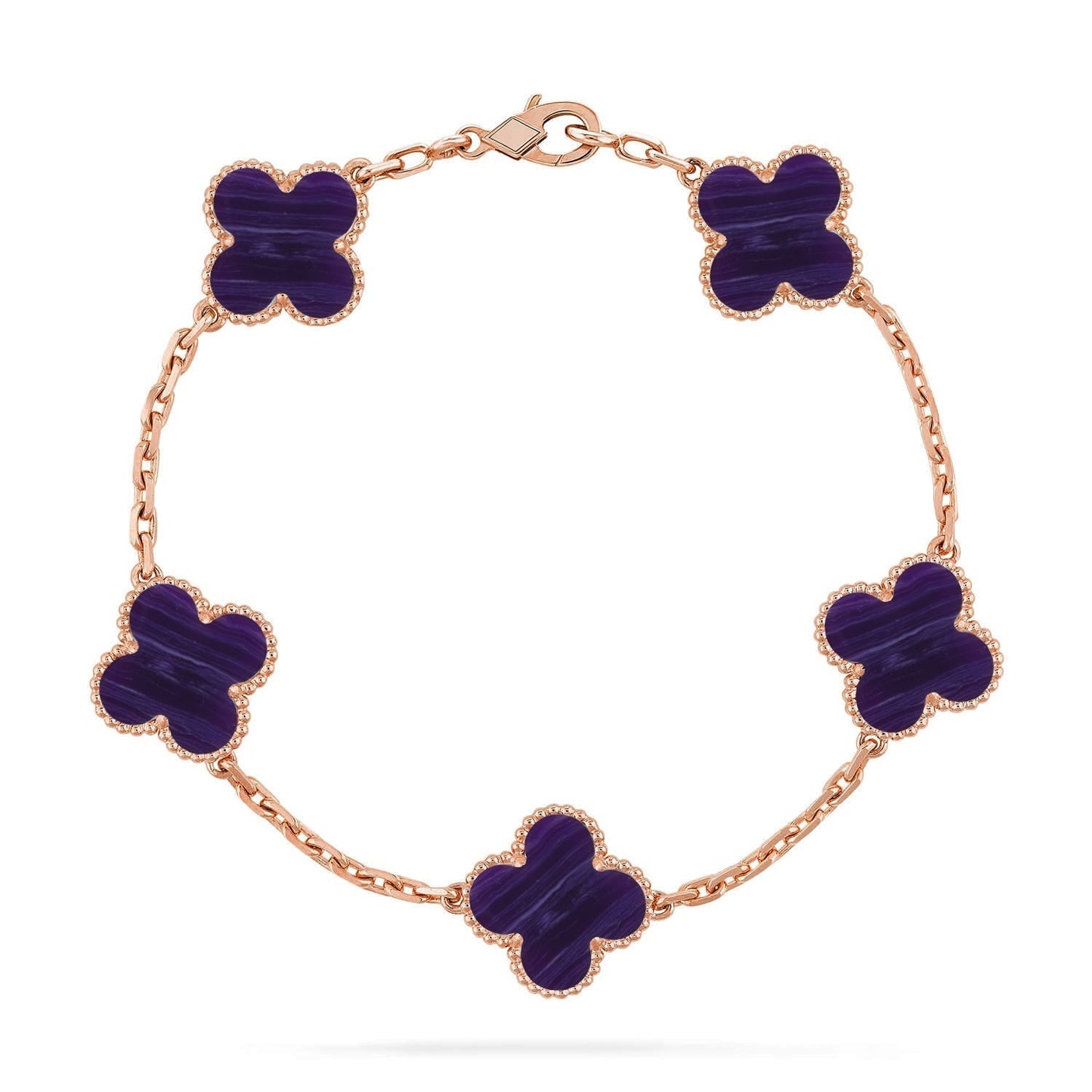 [Lira Jewelry]CLOVER 5 MOTIF PURPLE STRIPES BRACELET COLLECTION