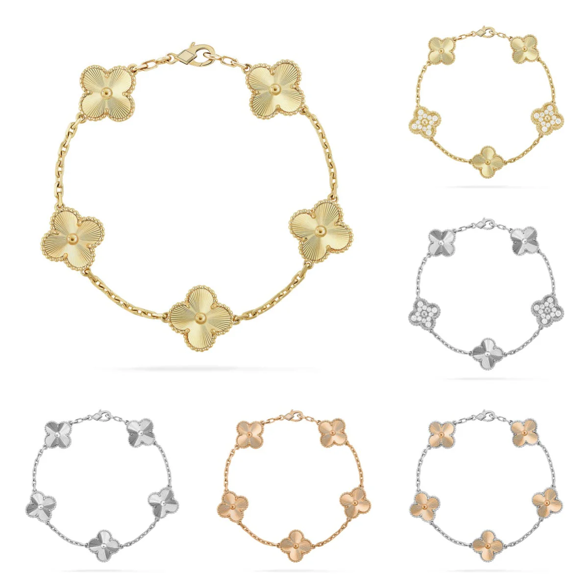 [Lira Jewelry] CLOVER 5 MOTIF LASER BRACELET COLLECTION