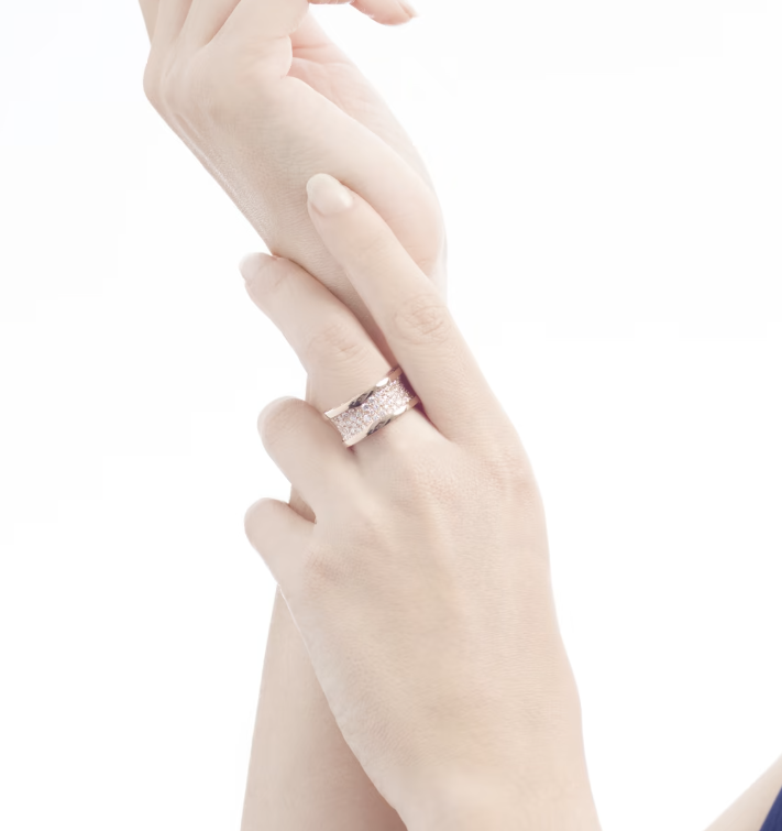 [Lira Jewelry]ZERO 1 WITH PAVED DIAMONDS ON THE SPIRAL RING