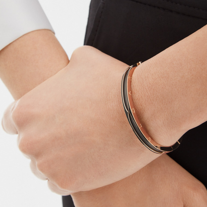 [Lira Jewelry]ZERO 1 PINK GOLD WITH MATTE BLACK CERAMIC BRACELET
