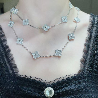[Lira Jewelry]CLOVER 20 MOTIFS FULL-DIAMOND NECKLACE