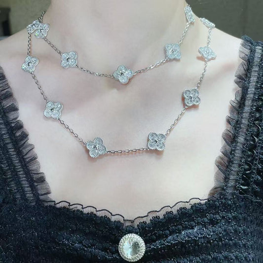 [Lira Jewelry]CLOVER 20 MOTIFS FULL-DIAMOND NECKLACE