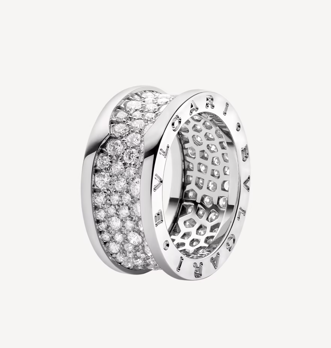 [Lira Jewelry]ZERO 1 WITH PAVED DIAMONDS ON THE SPIRAL RING
