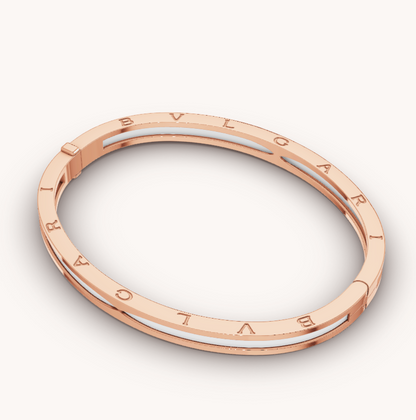 [Lira Jewelry]ZERO 1 PINK GOLD WITH WHITE CERAMIC BRACELET