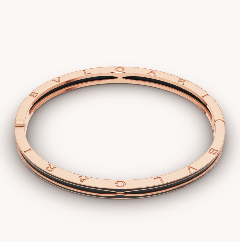 [Lira Jewelry]ZERO 1 PINK GOLD WITH MATTE BLACK CERAMIC BRACELET
