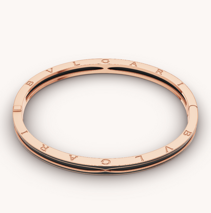 [Lira Jewelry]ZERO 1 PINK GOLD WITH MATTE BLACK CERAMIC BRACELET