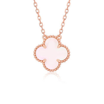 [Lira Jewelry]CLOVER 15MM PINK MOTHER-OF-PEARL SINGLE FLOWER NECKLACE