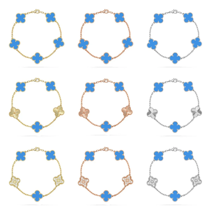 [Lira Jewelry] CLOVER 5 MOTIF BLUE AGATE BRACELET COLLECTION