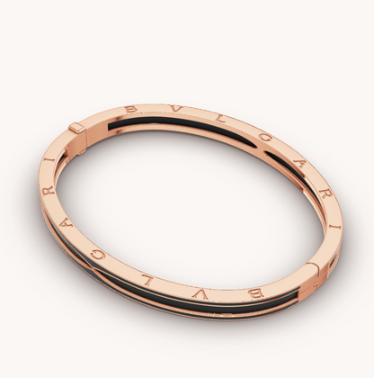 [Lira Jewelry]ZERO 1 PINK GOLD WITH MATTE BLACK CERAMIC BRACELET