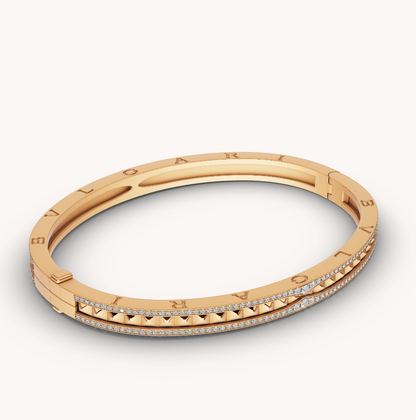 [Lira Jewelry]ZERO 1 SPIRAL AND PAVED DIAMOND GOLD BRACELET