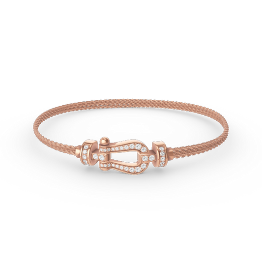 [Lira Jewelry]FORCE SMALL HORSESHOE  DIAMOND CHAIN ROPE BRACELET
