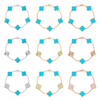 [Lira Jewelry] CLOVER 5 MOTIF TURQUOISE BRACELET COLLECTION