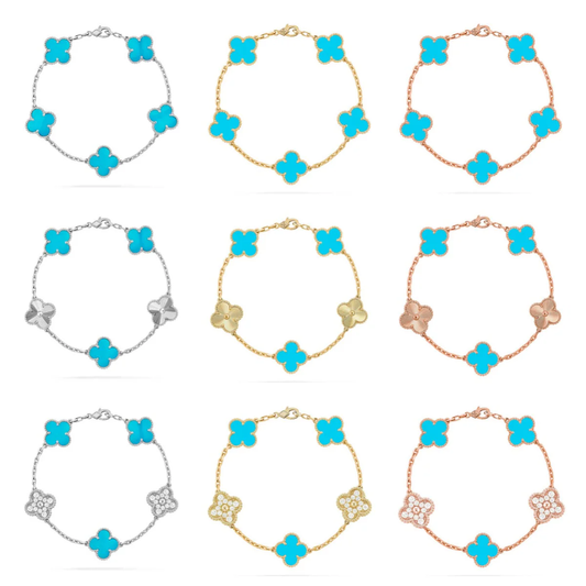 [Lira Jewelry] CLOVER 5 MOTIF TURQUOISE BRACELET COLLECTION