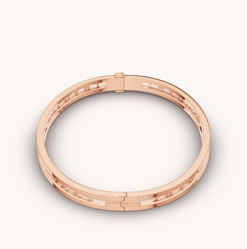[Lira Jewelry]ZERO 1 SPIRAL LOGO PINK GOLD BRACELET