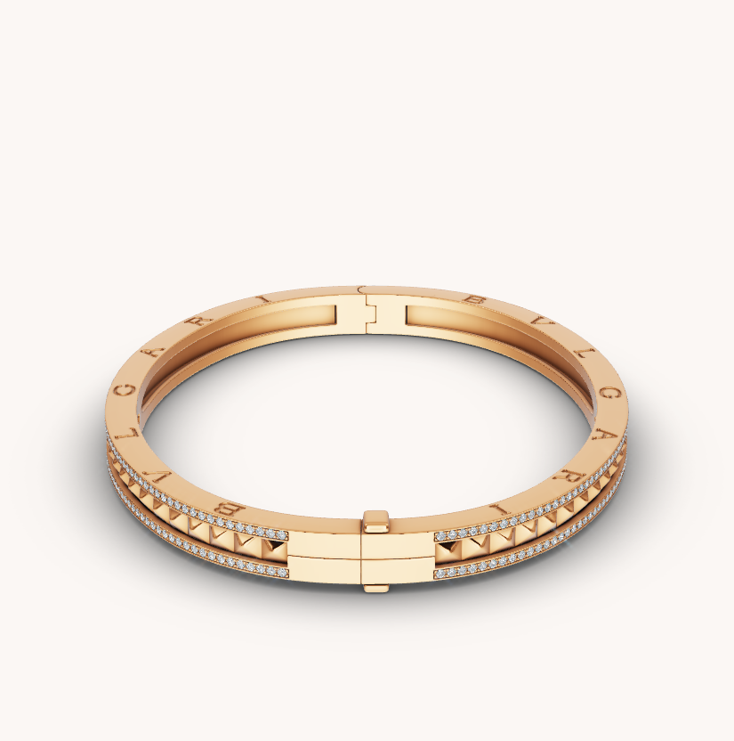 [Lira Jewelry]ZERO 1 SPIRAL AND PAVED DIAMOND GOLD BRACELET