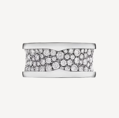 [Lira Jewelry]ZERO 1 WITH PAVED DIAMONDS ON THE SPIRAL RING