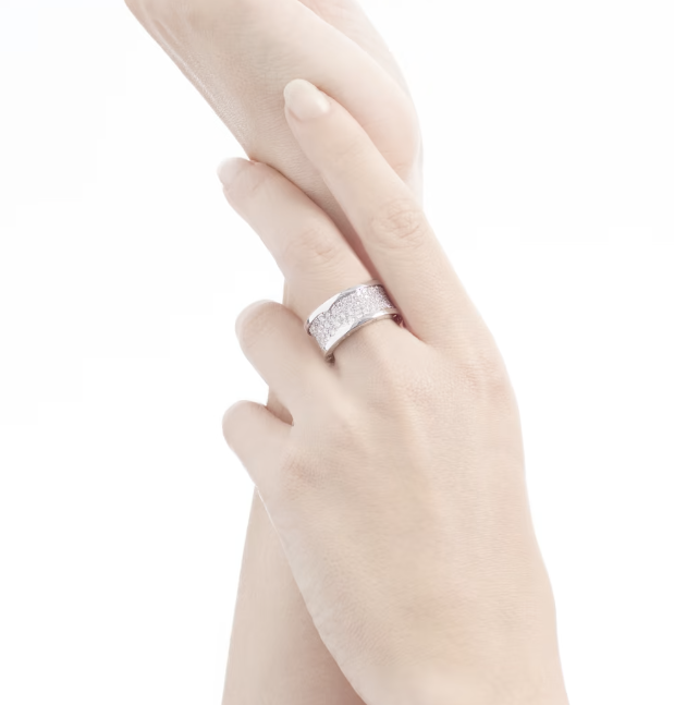 [Lira Jewelry]ZERO 1 WITH PAVED DIAMONDS ON THE SPIRAL RING