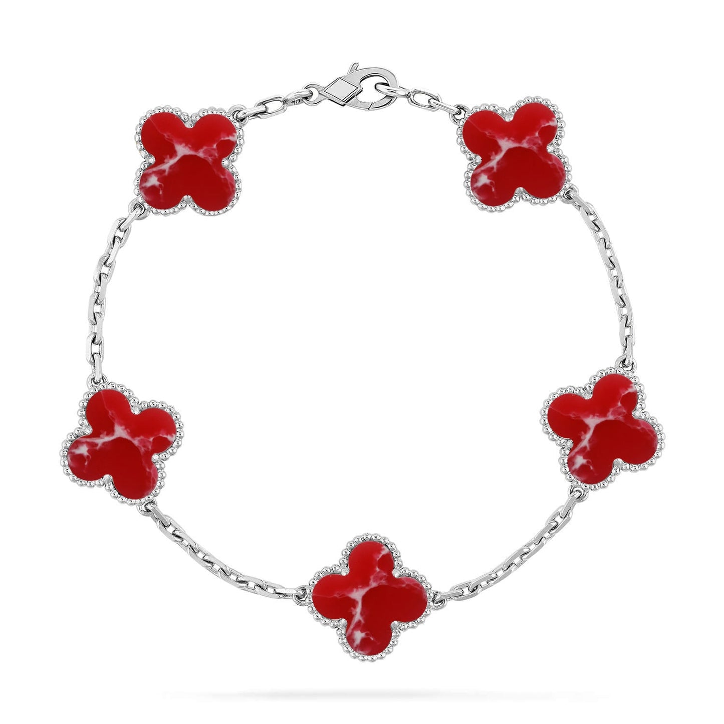 [Lira Jewelry]CLOVER 5 MOTIF RED PATTERN BRACELET COLLECTION
