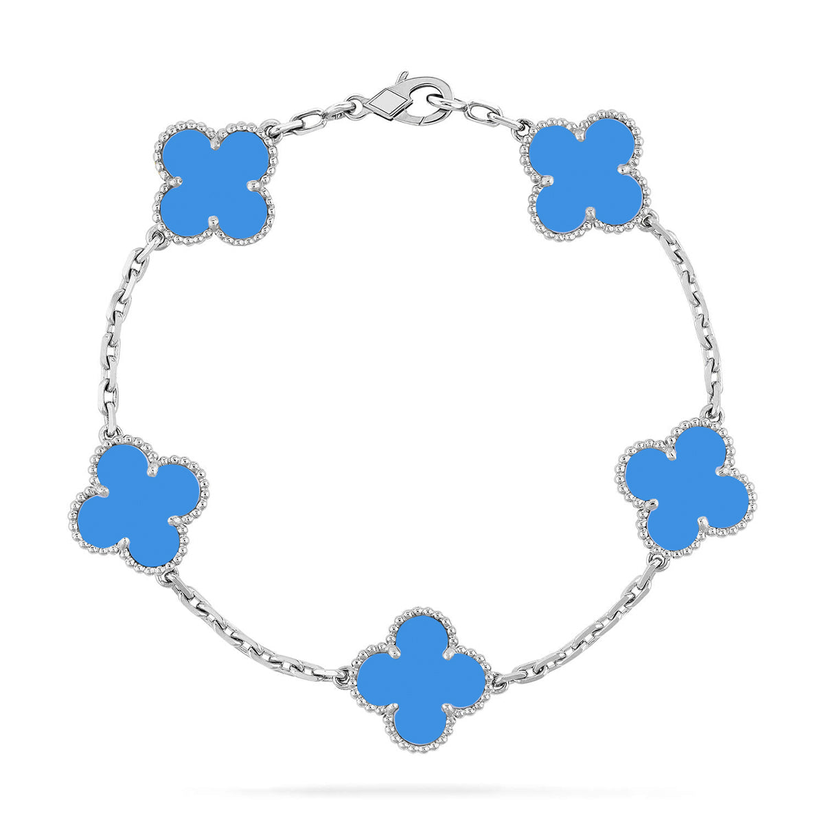 [Lira Jewelry] CLOVER 5 MOTIF BLUE AGATE BRACELET COLLECTION