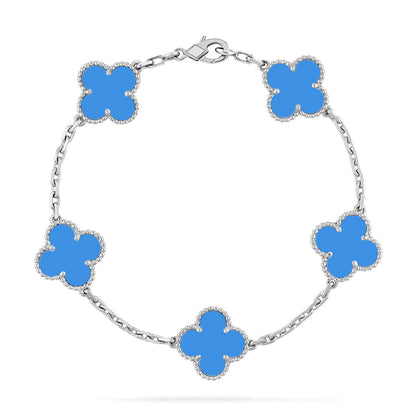[Lira Jewelry] CLOVER 5 MOTIF BLUE AGATE BRACELET COLLECTION