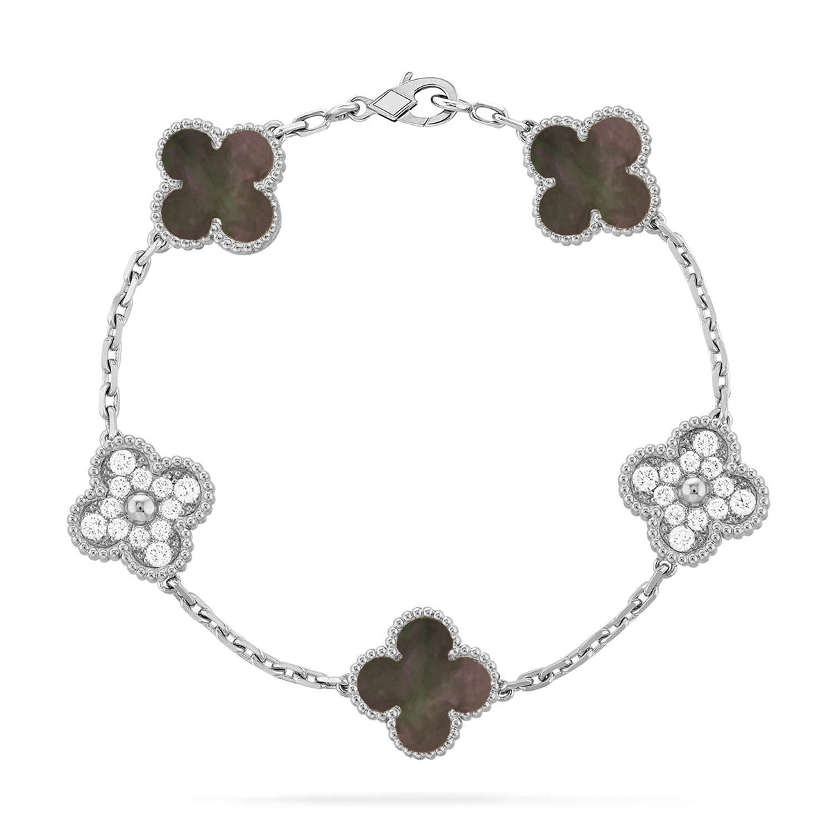 [Lira Jewelry] CLOVER 5 MOTIF GRAY MOP BRACELET COLLECTION