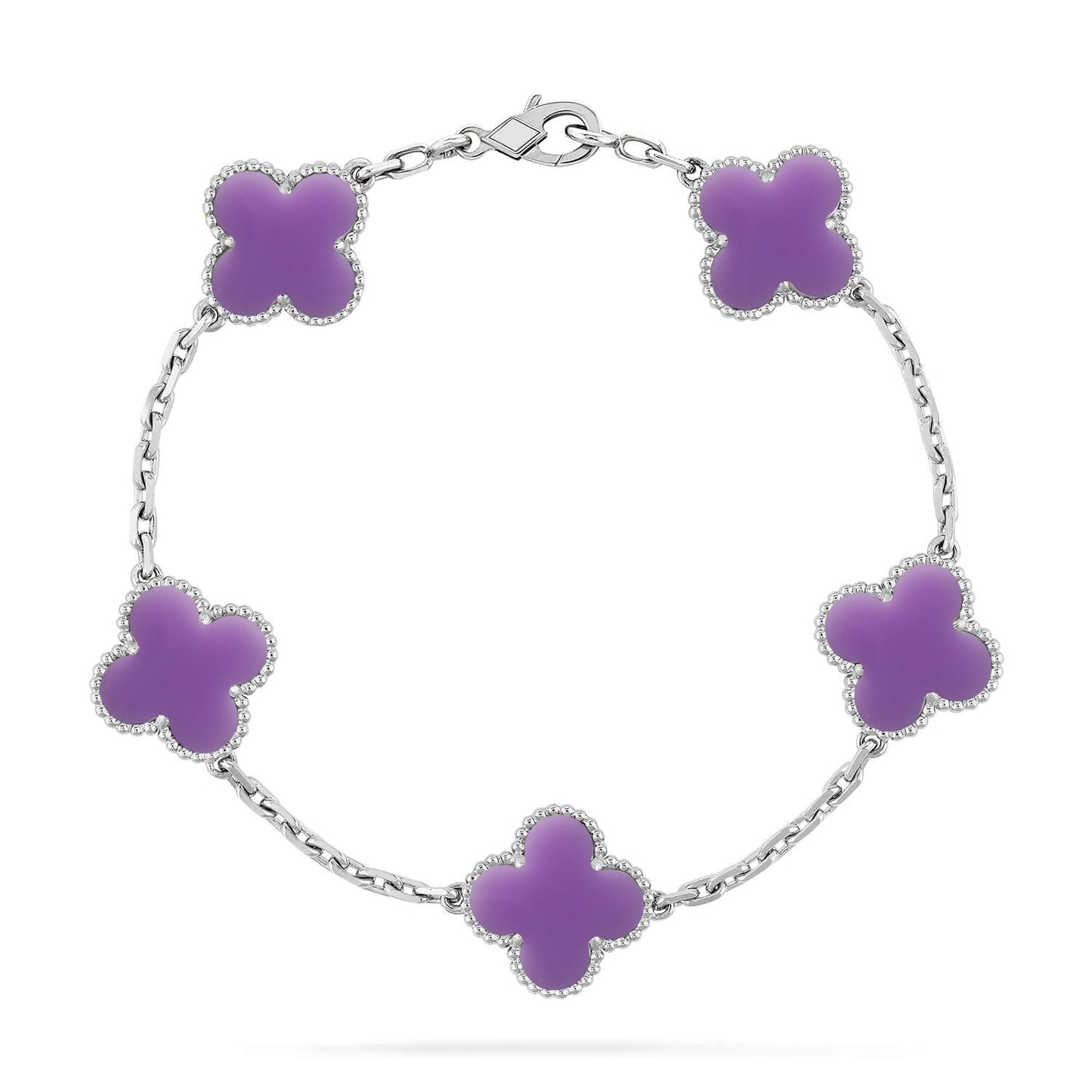 [Lira Jewelry]CLOVER 5 MOTIF LIGHT PURPLE BRACELET COLLECTION