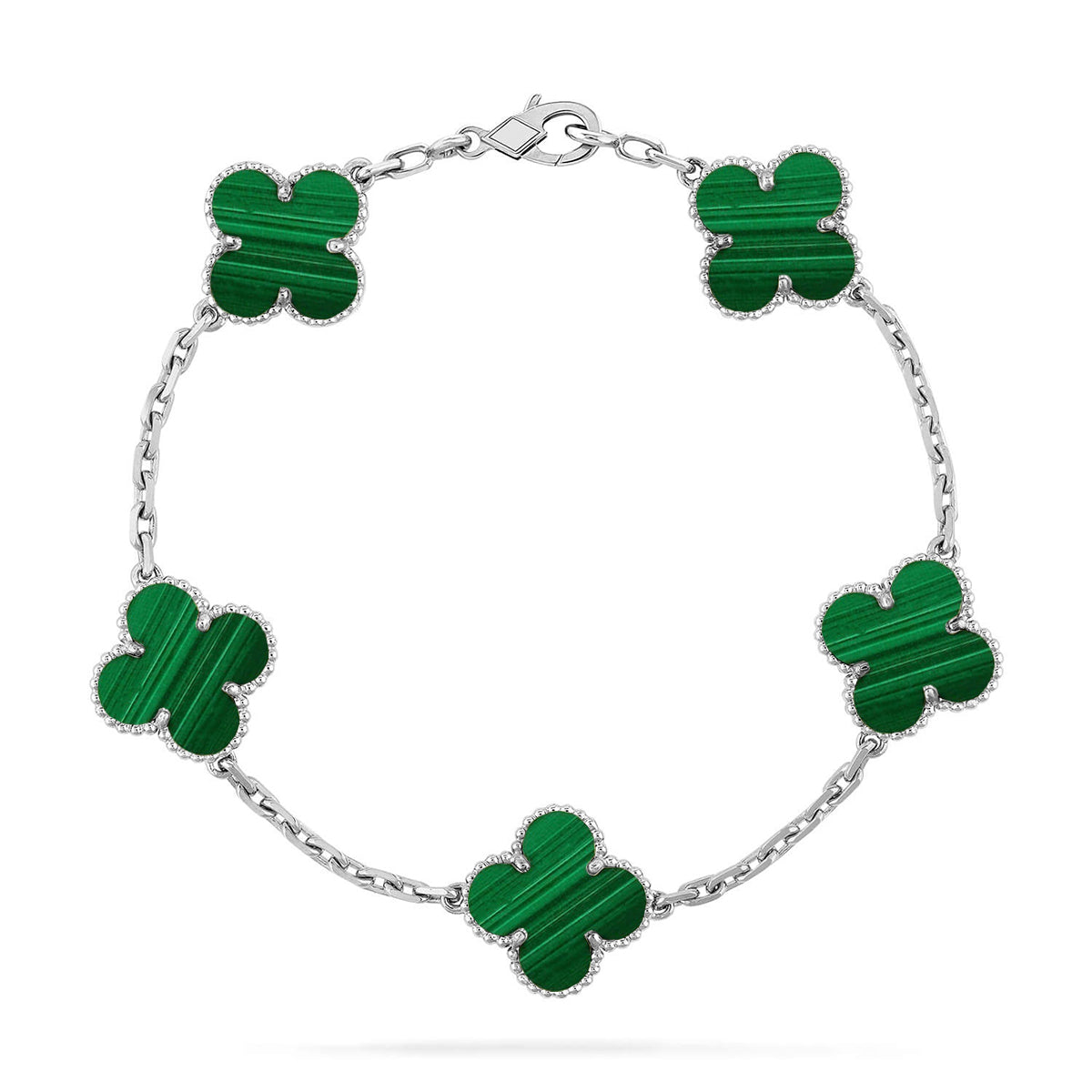 [Lira Jewelry] CLOVER 5 MOTIF MALACHITE BRACELET COLLECTION
