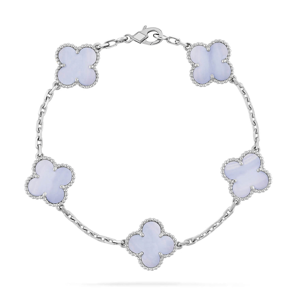 [Lira Jewelry] CLOVER 5 MOTIF PURPLE CHALCEDONY BRACELET COLLECTION