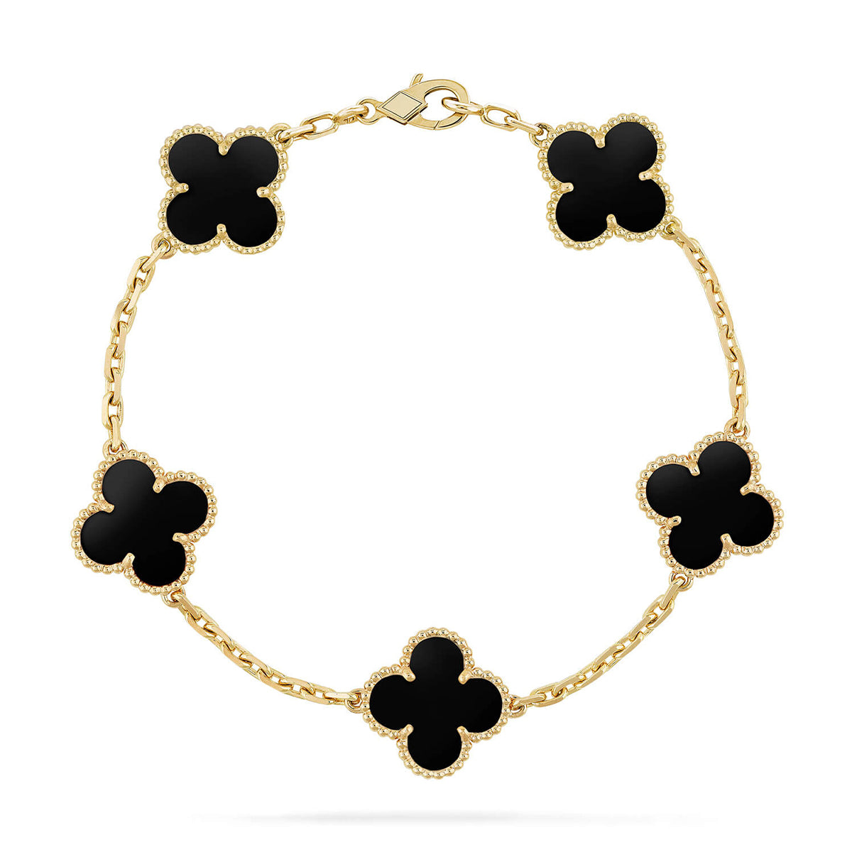 [Lira Jewelry] CLOVER 5 MOTIF ONYXS BRACELET COLLECTION