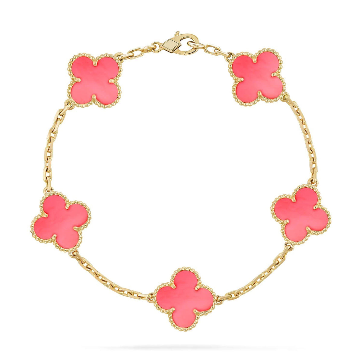 [Lira Jewelry] CLOVER 5 MOTIFS  PINK MOP BRACELET COLLECTION