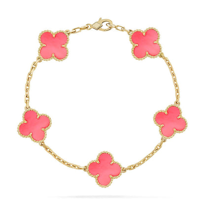 [Lira Jewelry] CLOVER 5 MOTIFS  PINK MOP BRACELET COLLECTION