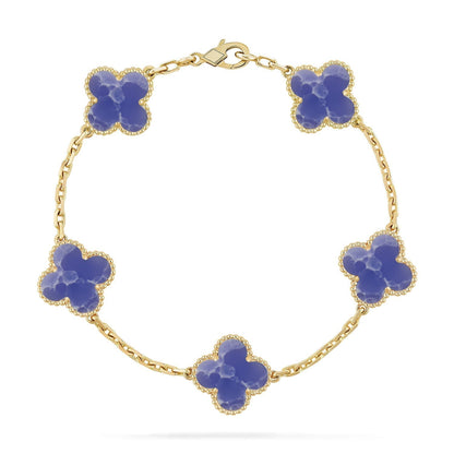 [Lira Jewelry]CLOVER 5 MOTIF BLUE VEINS BRACELET COLLECTION