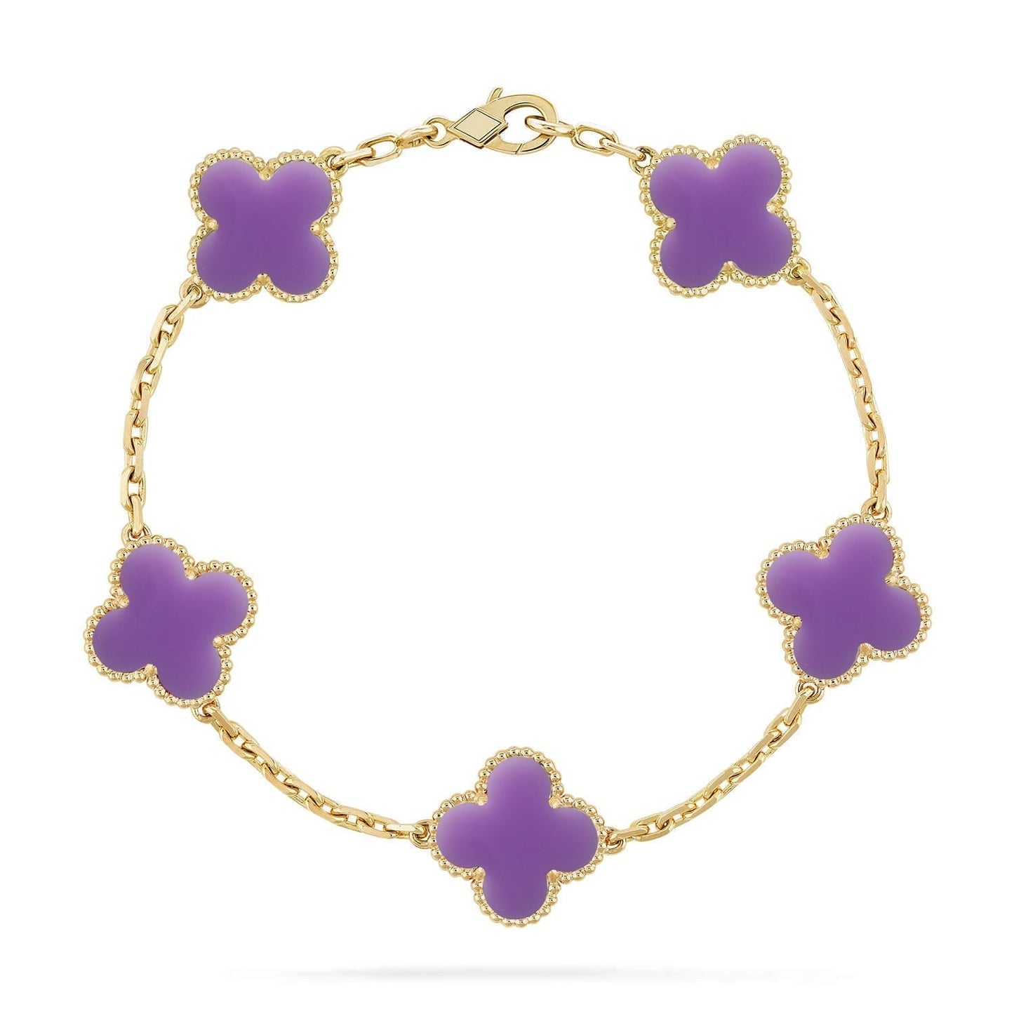 [Lira Jewelry]CLOVER 5 MOTIF LIGHT PURPLE BRACELET COLLECTION