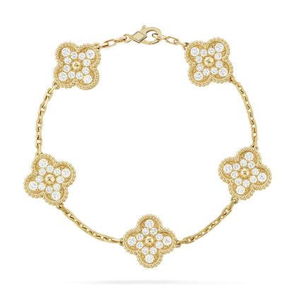 [StLira Jewelryar Jewelry] CLOVER 5 MOTIF FULL DIAMOND BRACELET COLLECTION