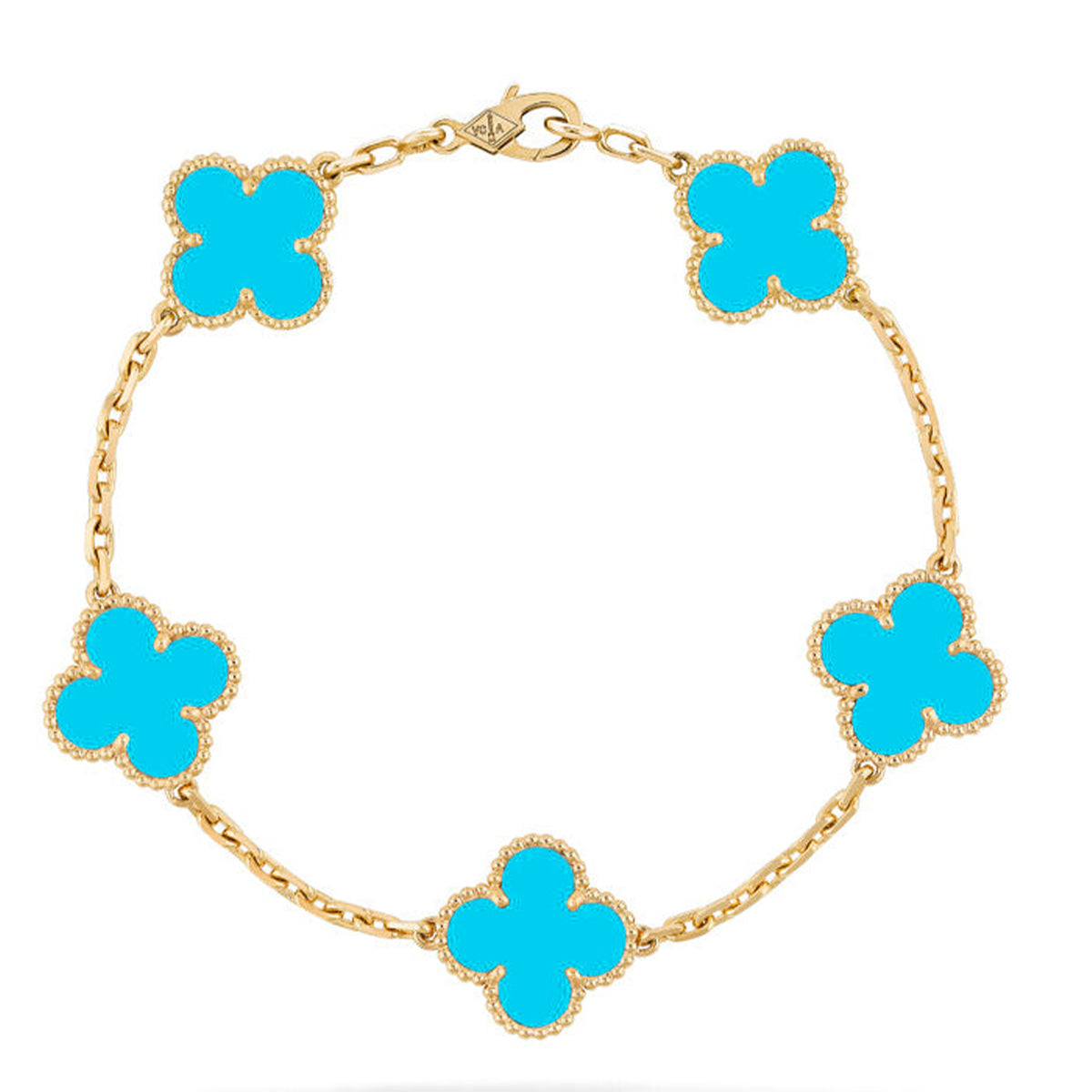 [Lira Jewelry] CLOVER 5 MOTIF TURQUOISE BRACELET COLLECTION