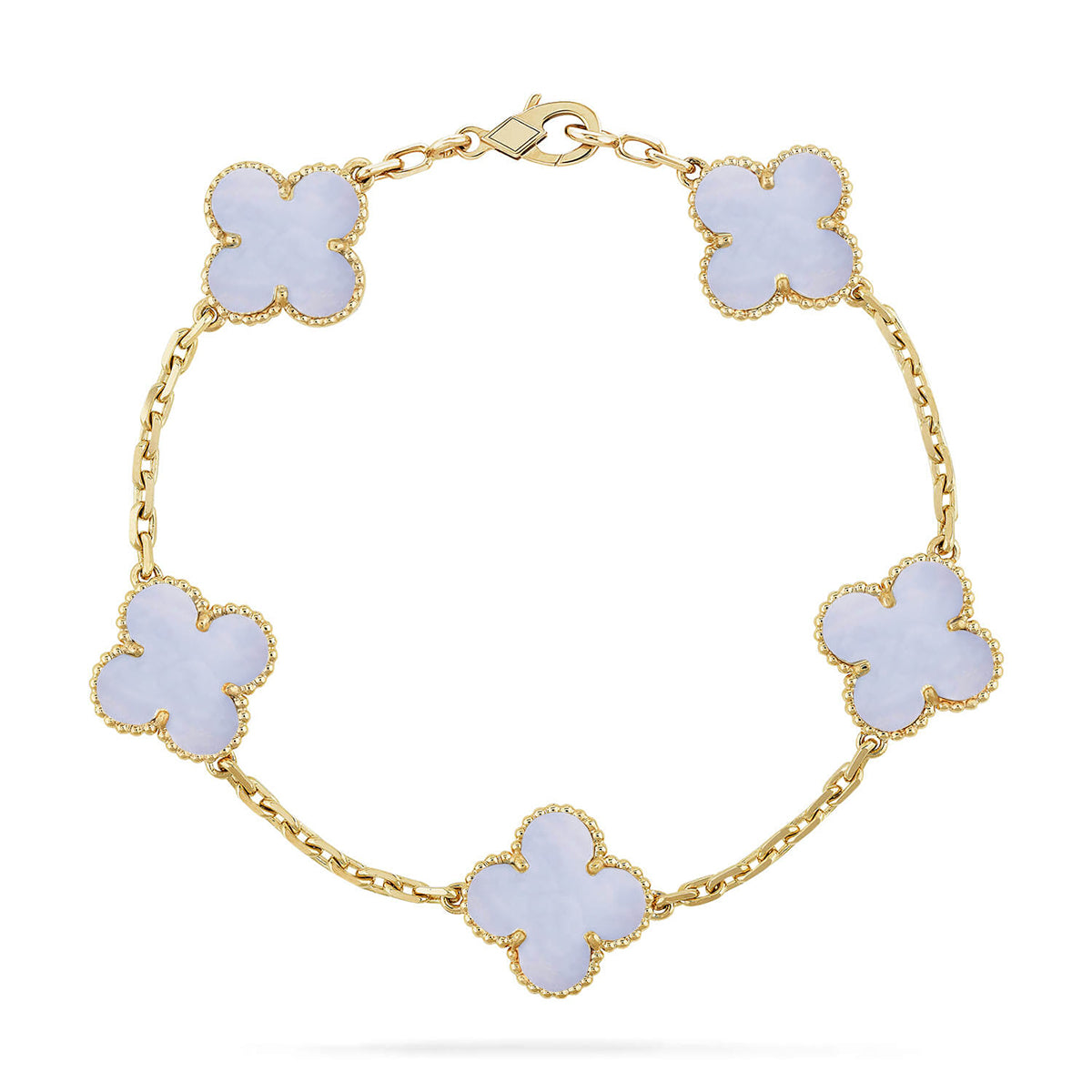 [Lira Jewelry] CLOVER 5 MOTIF PURPLE CHALCEDONY BRACELET COLLECTION