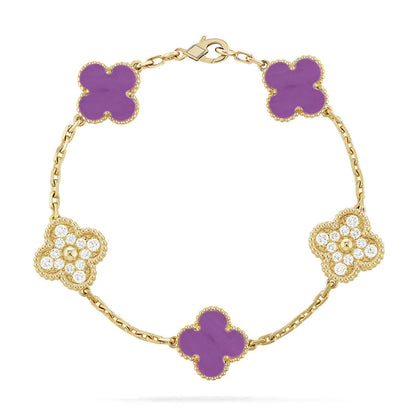 [Lira Jewelry] CLOVER 5 MOTIF VIOLET BRACELET COLLECTION