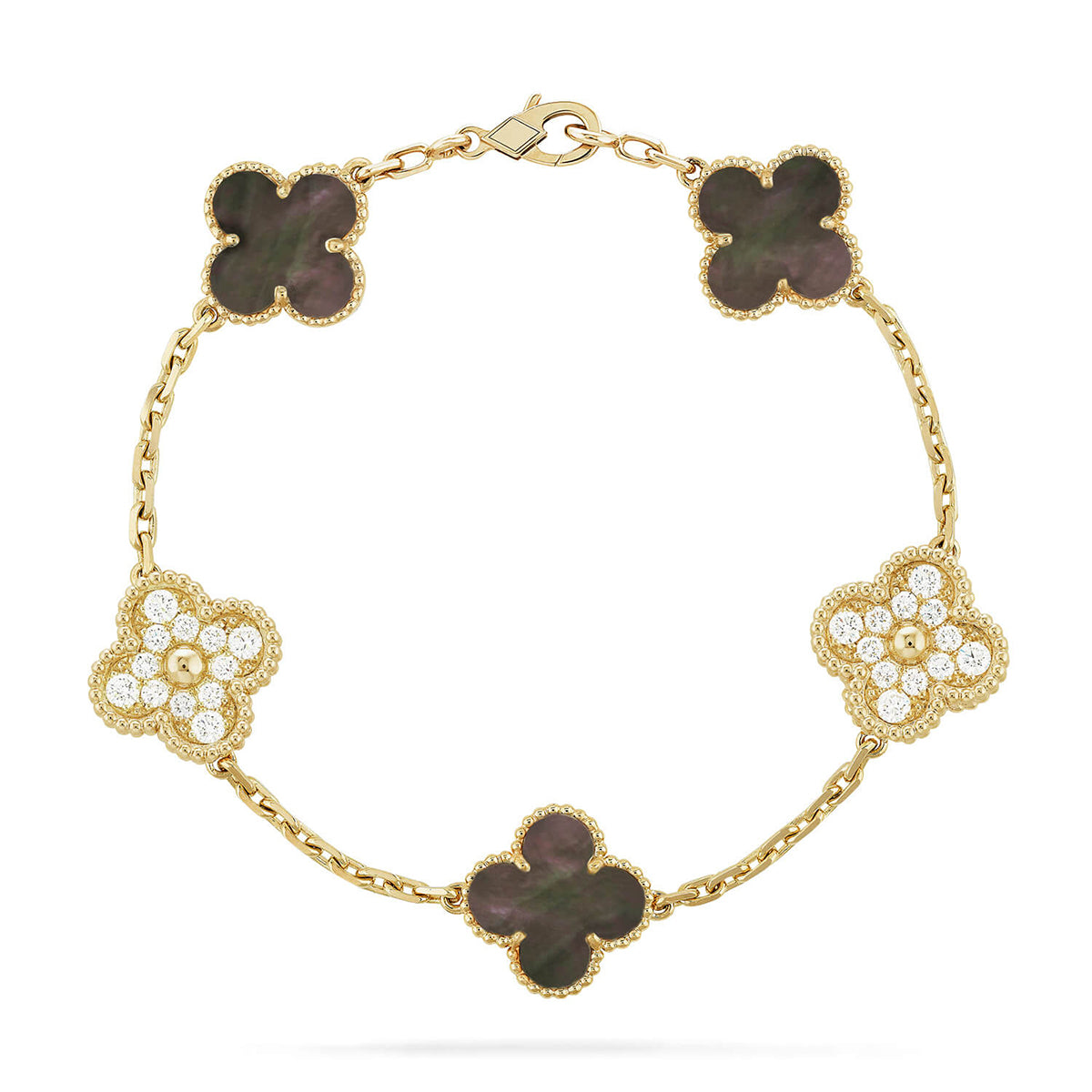 [Lira Jewelry] CLOVER 5 MOTIF GRAY MOP BRACELET COLLECTION