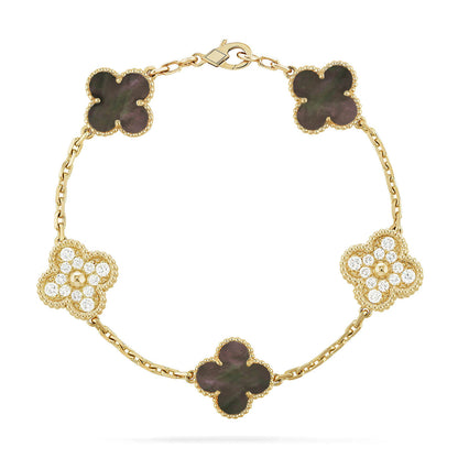 [Lira Jewelry] CLOVER 5 MOTIF GRAY MOP BRACELET COLLECTION