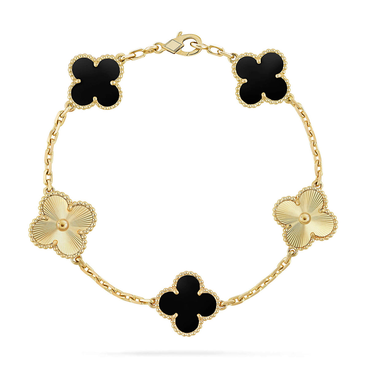 [Lira Jewelry] CLOVER 5 MOTIF ONYXS BRACELET COLLECTION