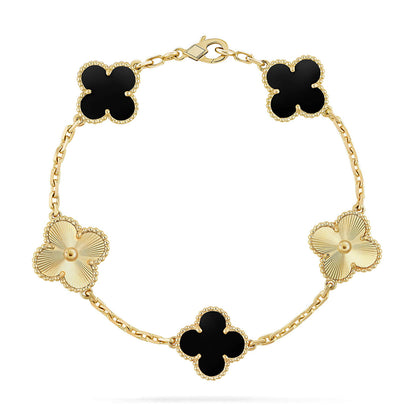 [Lira Jewelry] CLOVER 5 MOTIF ONYXS BRACELET COLLECTION