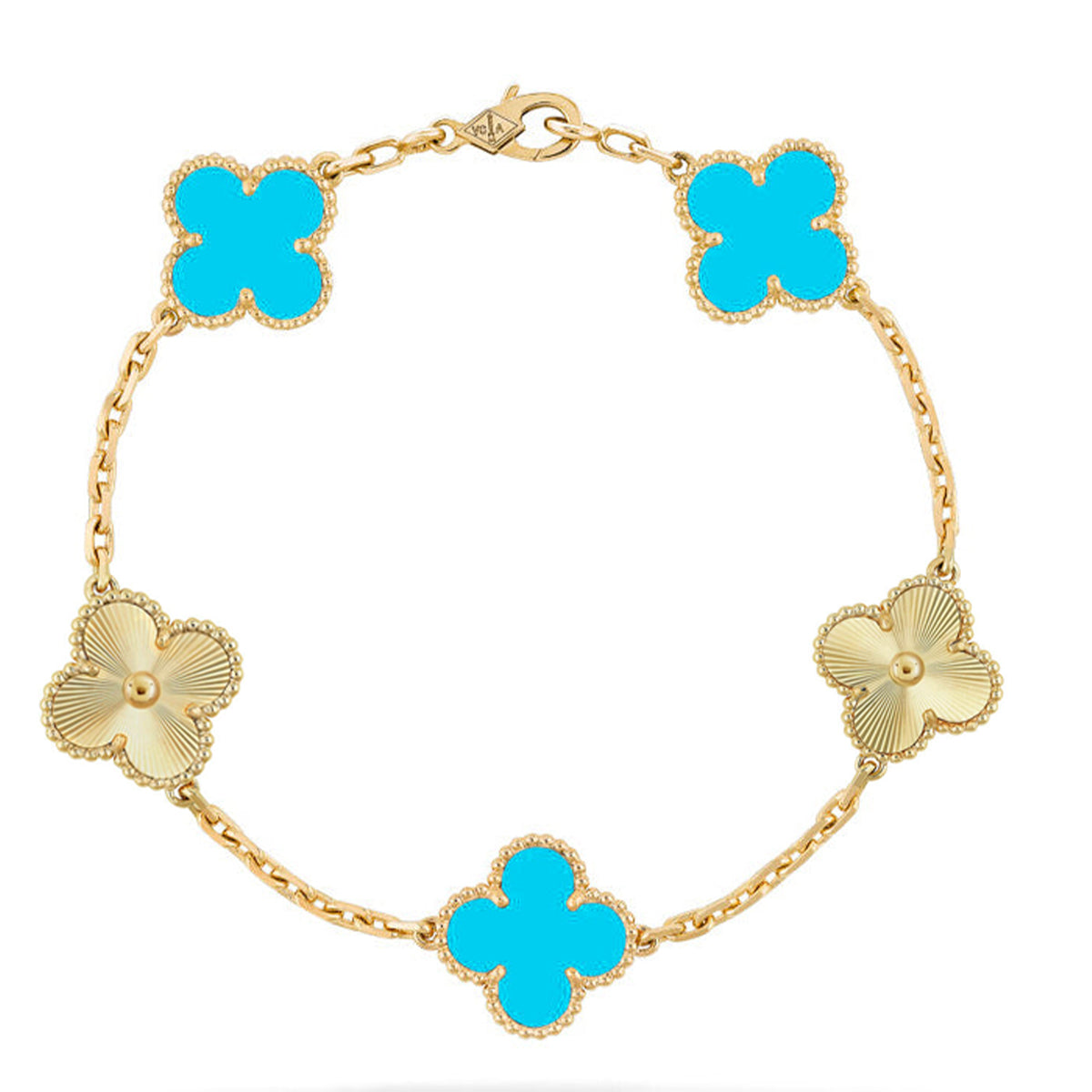 [Lira Jewelry] CLOVER 5 MOTIF TURQUOISE BRACELET COLLECTION