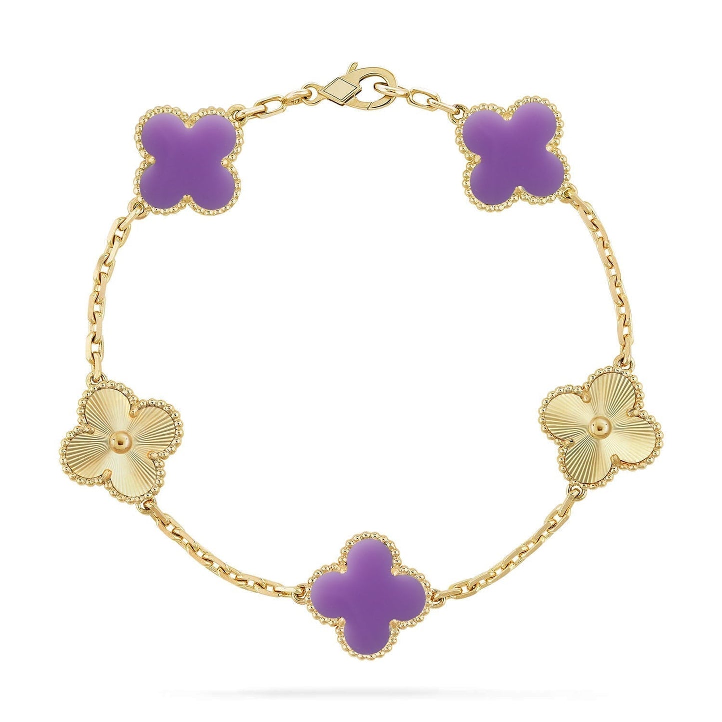 [Lira Jewelry]CLOVER 5 MOTIF LIGHT PURPLE BRACELET COLLECTION