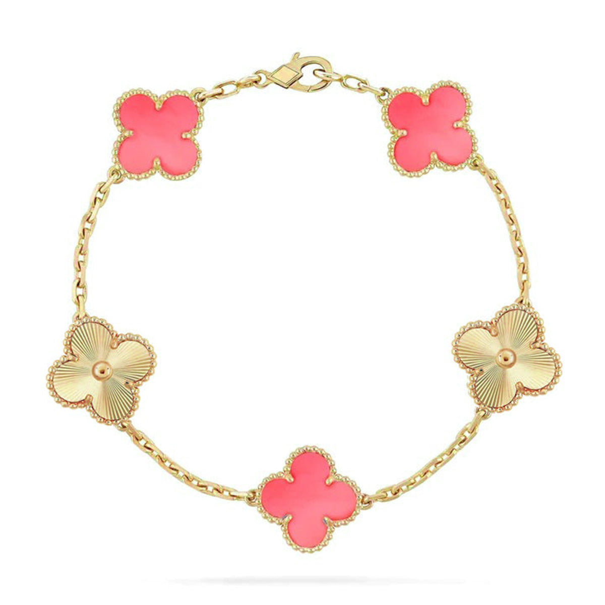 [Lira Jewelry] CLOVER 5 MOTIFS  PINK MOP BRACELET COLLECTION