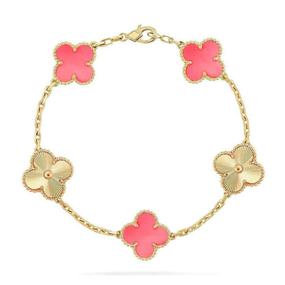 [Lira Jewelry] CLOVER 5 MOTIFS  PINK MOP BRACELET COLLECTION