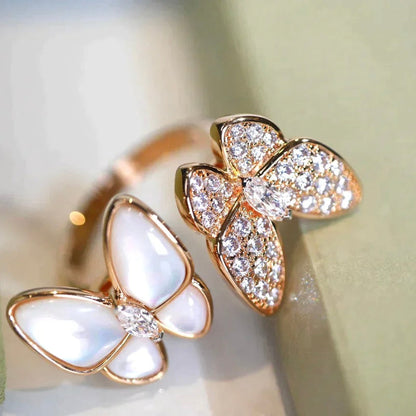 [Lira Jewelry]TWIN BUTTERFLY DIAMOND MOP RING
