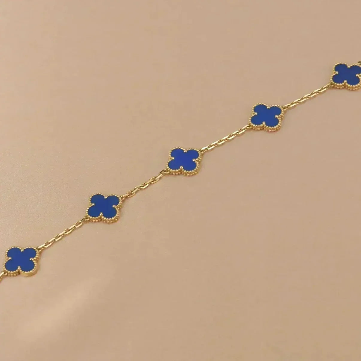 [Lira Jewelry] CLOVER 5 MOTIF BLUE AGATE BRACELET COLLECTION