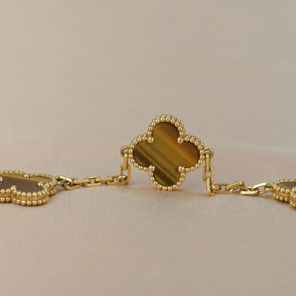 [Lira Jewelry] CLOVER 5 MOTIFS TIGER EYE BRACELET COLLECTION