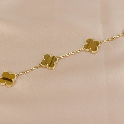 [Lira Jewelry] CLOVER 5 MOTIFS TIGER EYE BRACELET COLLECTION