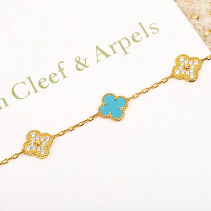 [Lira Jewelry] CLOVER 5 MOTIF TURQUOISE BRACELET COLLECTION